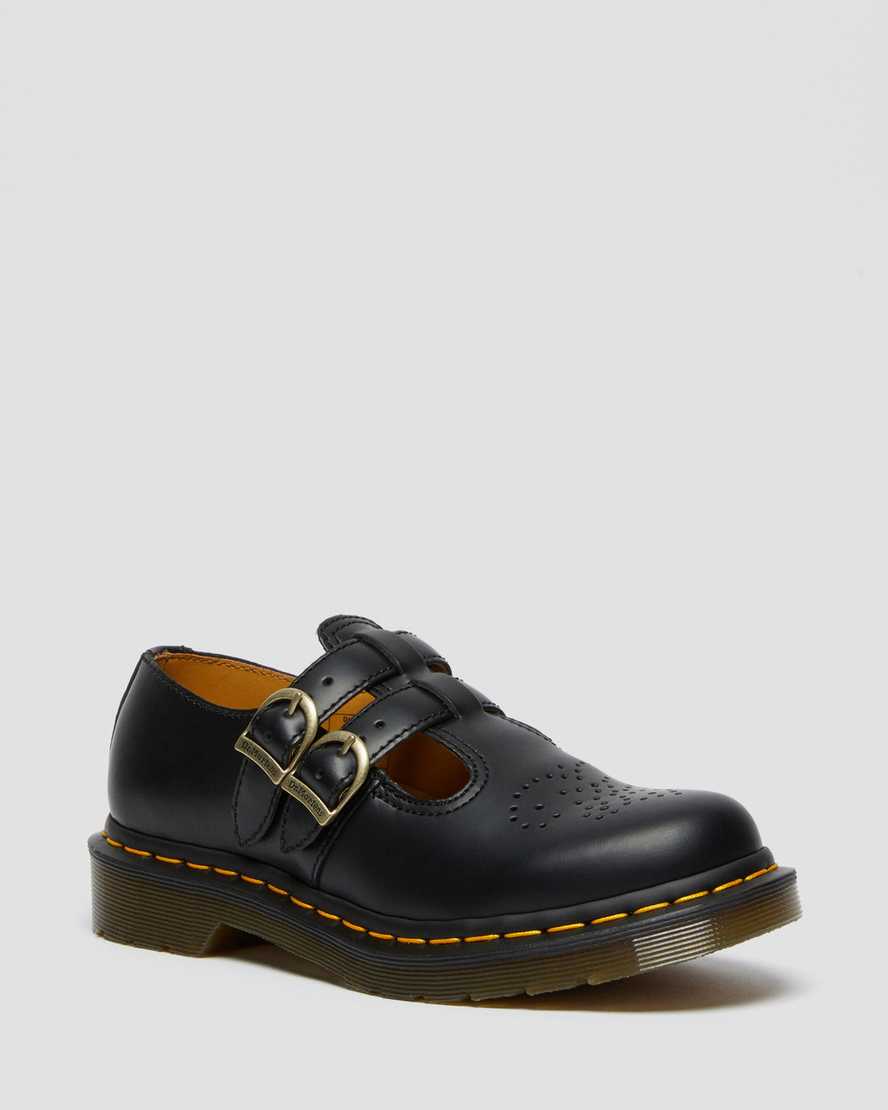 Dr. Martens 8065 Smooth Nahka Naisten Mary Janes - Mustat Kengät [638-OBNXYS]